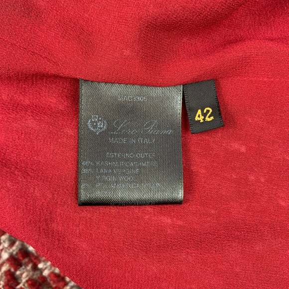 LORO PIANA Red & Taupe Textured Boucle Cashmere Blend Shift Dress - Picture 4 of 5